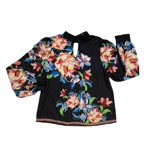 Jealous Tomato Midnight Bloom Floral Choker Blouse - Picture 1 of 10